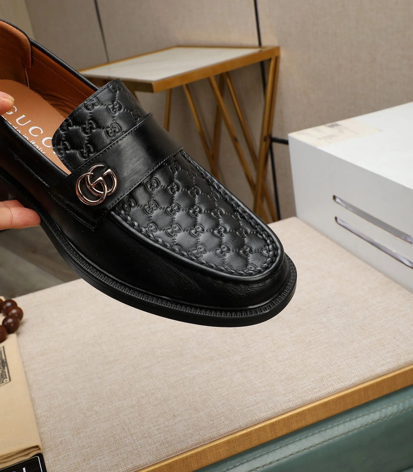 Men's men's shoes💰500📛📛Original (water-dyed cow lining) Gucci GUCCI official website formal shoes🌀 Italian🇮🇹imported cowhide➕top imported water-dyed cowhide lining💋Finely handmade original bottom, the real thing looks better when photographed in person Standard size 38-44